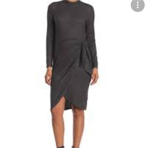 Collective Concepts Grey Wrap Dress Sz Small - Picture 1 of 5
